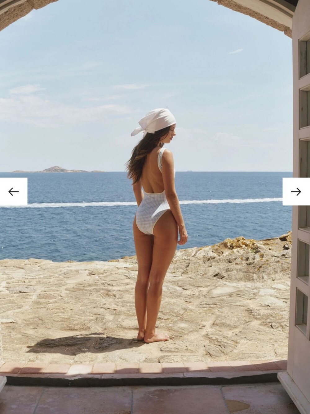 Monday Swimwear Corfu One Piece - Sky Gingham- M - Picture 8 of 10
